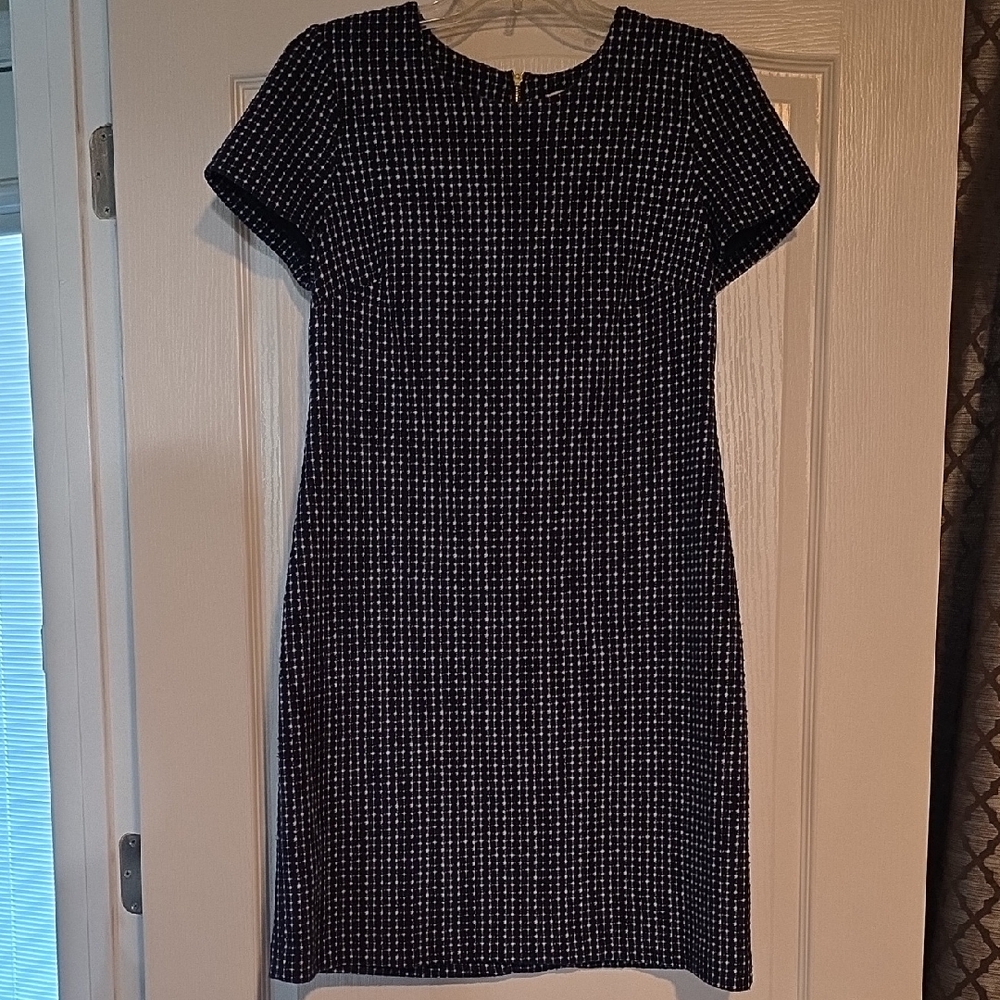 Calvin Klein Navy and White Patterned Mini Dress